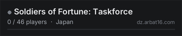 Soldiers of Fortune: Taskforce on the AR16 DayZ server list