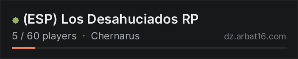 (ESP) Los Desahuciados RP on the AR16 DayZ server list