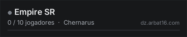 Empire SR na lista de servidores de DayZ da AR16