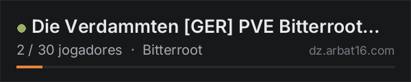 Die Verdammten [GER] PVE Bitterroot Trader Car Heli Quest na lista de servidores de DayZ da AR16