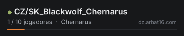 CZ/SK_Blackwolf_Chernarus na lista de servidores de DayZ da AR16
