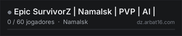 Epic SurvivorZ | Namalsk | PVP | AI | na lista de servidores de DayZ da AR16