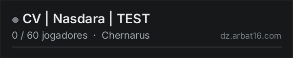 CV | Nasdara  | TEST na lista de servidores de DayZ da AR16