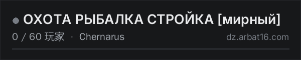 AR16 DayZ 服务器列表中的 ОХОТА РЫБАЛКА СТРОЙКА мирный