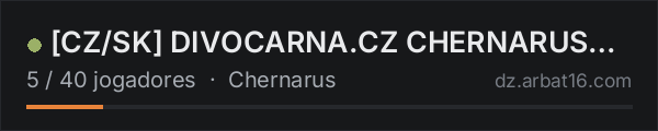 CZ/SK DIVOCARNA.CZ CHERNARUS PvE/PvP TraderX | RagBB na lista de servidores de DayZ da AR16