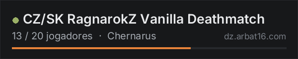 CZ/SK RagnarokZ Vanilla Deathmatch na lista de servidores de DayZ da AR16