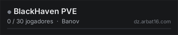 BlackHaven PVE na lista de servidores de DayZ da AR16