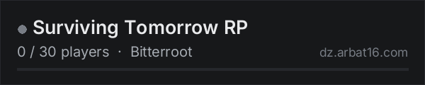 Surviving Tomorrow RP on the AR16 DayZ server list