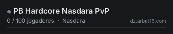 PB Hardcore Nasdara PvP na lista de servidores de DayZ da AR16