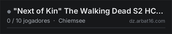 "Next of Kin" The Walking Dead S2 HC PVE Custom built Endgame na lista de servidores de DayZ da AR16