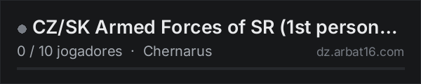 CZ/SK Armed Forces of SR (1st person only) na lista de servidores de DayZ da AR16