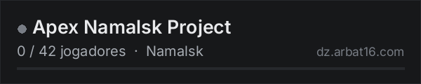 Apex Namalsk Project na lista de servidores de DayZ da AR16