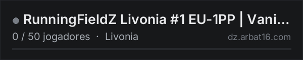 RunningFieldZ Livonia #1 EU-1PP | Vanilla + na lista de servidores de DayZ da AR16