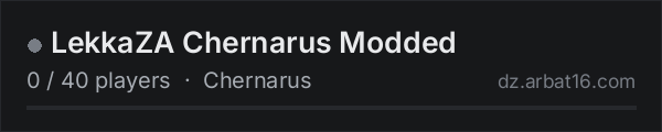 LekkaZA Chernarus Modded on the AR16 DayZ server list