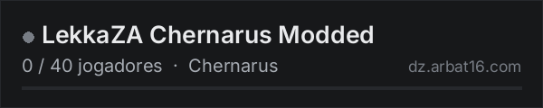 LekkaZA Chernarus Modded na lista de servidores de DayZ da AR16