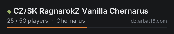 CZ/SK RagnarokZ Vanilla Chernarus on the AR16 DayZ server list