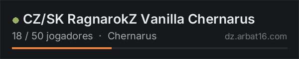 CZ/SK RagnarokZ Vanilla Chernarus na lista de servidores de DayZ da AR16