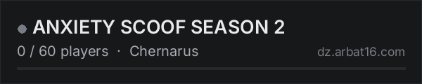ANXIETY SCOOF SEASON 2 on the AR16 DayZ server list