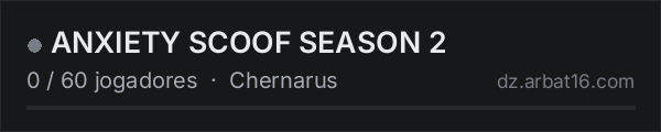 ANXIETY SCOOF SEASON 2 na lista de servidores de DayZ da AR16
