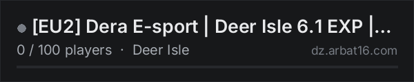 [EU2] Dera E-sport | Deer Isle 6.1 EXP | Locked Crates, Nexus, on the AR16 DayZ server list