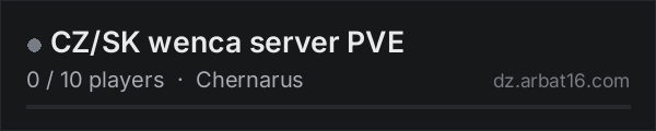 CZ/SK wenca server PVE on the AR16 DayZ server list