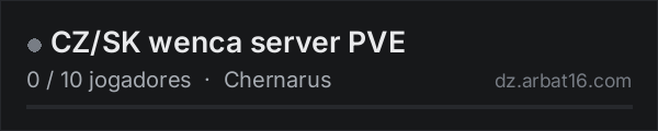 CZ/SK wenca server PVE na lista de servidores de DayZ da AR16