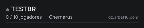 TESTBR na lista de servidores de DayZ da AR16