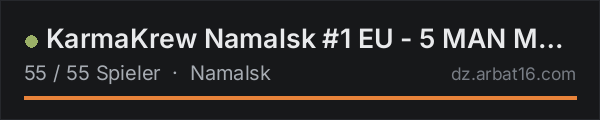 KarmaKrew Namalsk #1 EU - 5 MAN MAX | 1PP | VANILLA + MODS in der DayZ-Serverliste von AR16