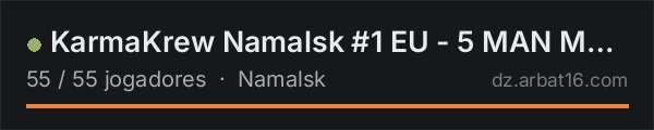 KarmaKrew Namalsk #1 EU - 5 MAN MAX | 1PP | VANILLA + MODS na lista de servidores de DayZ da AR16