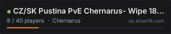 CZ/SK Pustina PvE Chernarus- Wipe 18.10. on the AR16 DayZ server list