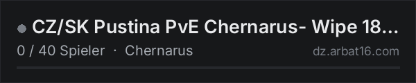 CZ/SK Pustina PvE Chernarus- Wipe 18.10. in der DayZ-Serverliste von AR16