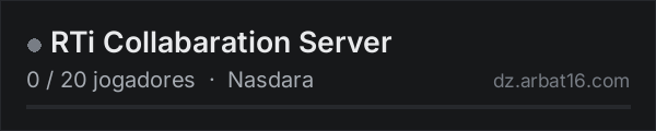 RTi Collabaration Server na lista de servidores de DayZ da AR16
