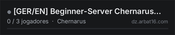 [GER/EN] Beginner-Server Chernarus DEV na lista de servidores de DayZ da AR16