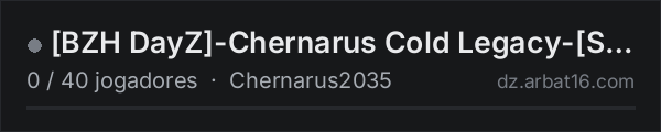 [BZH DayZ]-Chernarus Cold Legacy-[Survie] na lista de servidores de DayZ da AR16