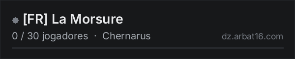 FR La Morsure na lista de servidores de DayZ da AR16