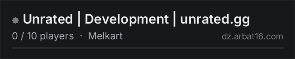 Unrated | Development | unrated.gg on the AR16 DayZ server list