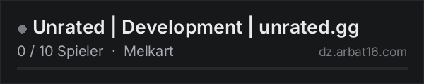 Unrated | Development | unrated.gg in der DayZ-Serverliste von AR16