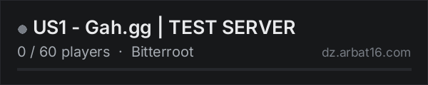 US1 - Gah.gg | TEST SERVER on the AR16 DayZ server list