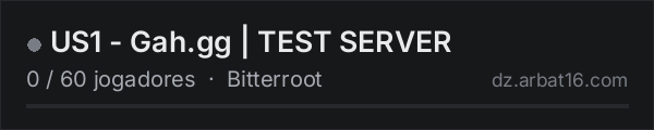 US1 - Gah.gg | TEST SERVER na lista de servidores de DayZ da AR16