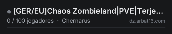 GER/EUChaos Zombieland|PVE|Terje|Survival|NO Trader na lista de servidores de DayZ da AR16