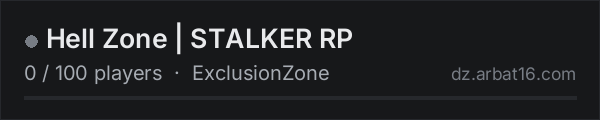 Hell Zone | STALKER RP on the AR16 DayZ server list