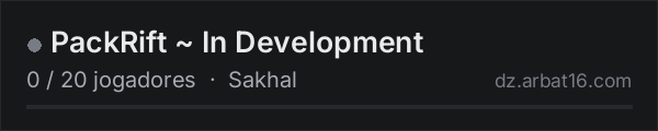 PackRift ~ In Development na lista de servidores de DayZ da AR16