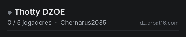 Thotty DZOE na lista de servidores de DayZ da AR16