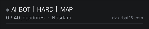 AI BOT丨HARD丨MAP na lista de servidores de DayZ da AR16