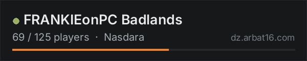 FRANKIEonPC Badlands on the AR16 DayZ server list