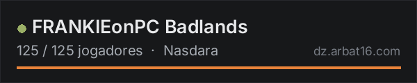 FRANKIEonPC Badlands na lista de servidores de DayZ da AR16