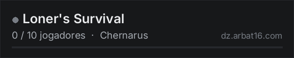 Loner's Survival na lista de servidores de DayZ da AR16
