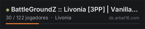 BattleGroundZ :: Livonia [3PP] | Vanilla++ na lista de servidores de DayZ da AR16