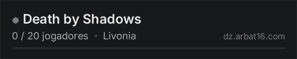 Death by Shadows na lista de servidores de DayZ da AR16