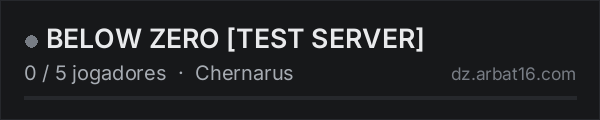 BELOW ZERO TEST SERVER na lista de servidores de DayZ da AR16